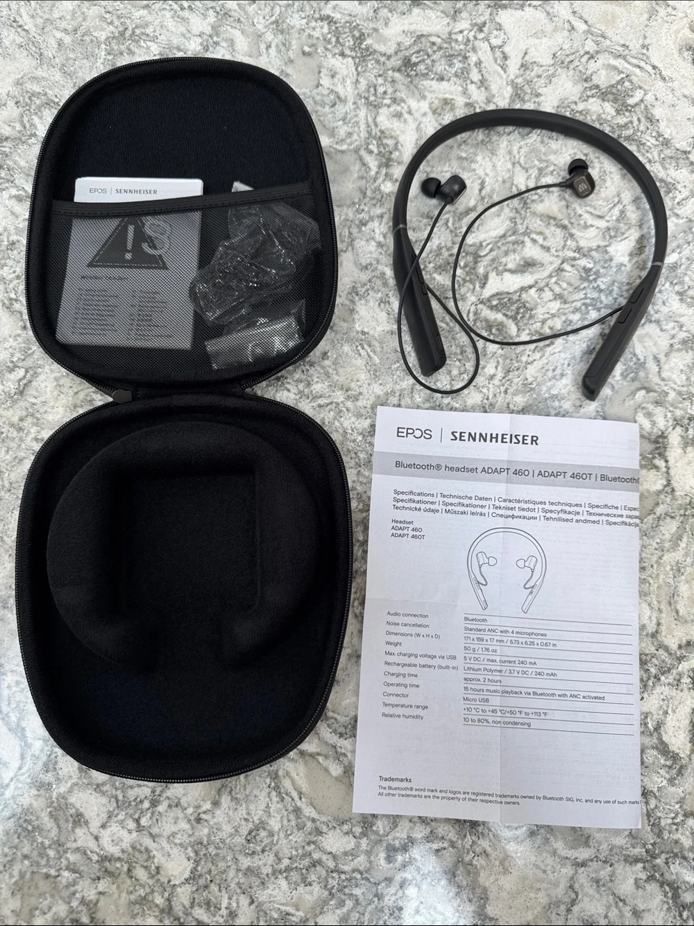 Sennheiser Black Neckband Bluetooth Headset with Carry Case